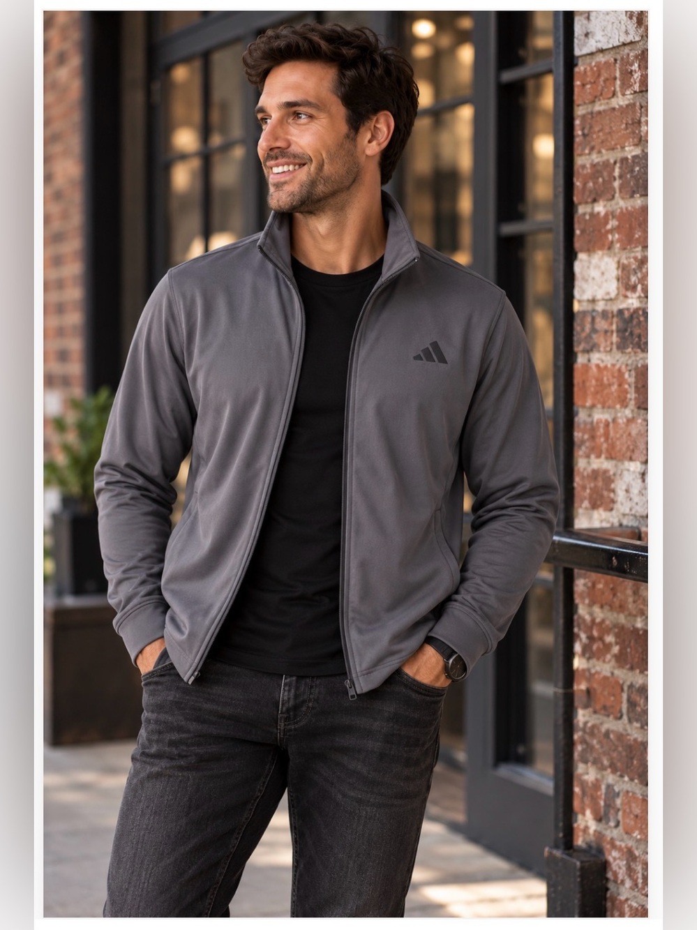 Adidas Men’s XXL Gray Full Zip Track Jacket Athletic Performance NWT